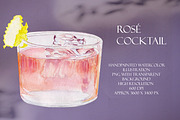 Rosé Watercolor Cocktail, a Food Illustration by Olexandra Mur (Thumbnail 1 of 3)