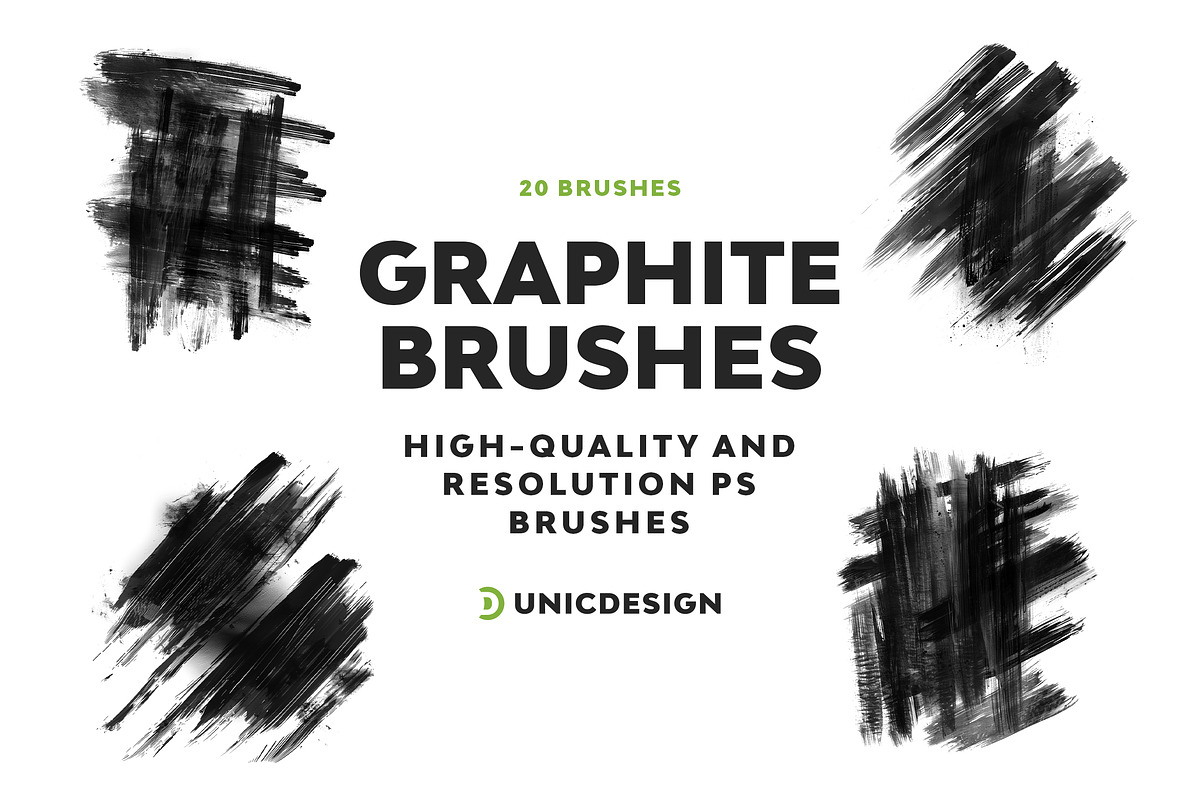 Graphite Photoshop Brushes, a Brush Add-On by UnicDesign