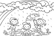 Outline cartoon kids illustration, an Illustration by Bubert Art (Thumbnail 25 of 33)
