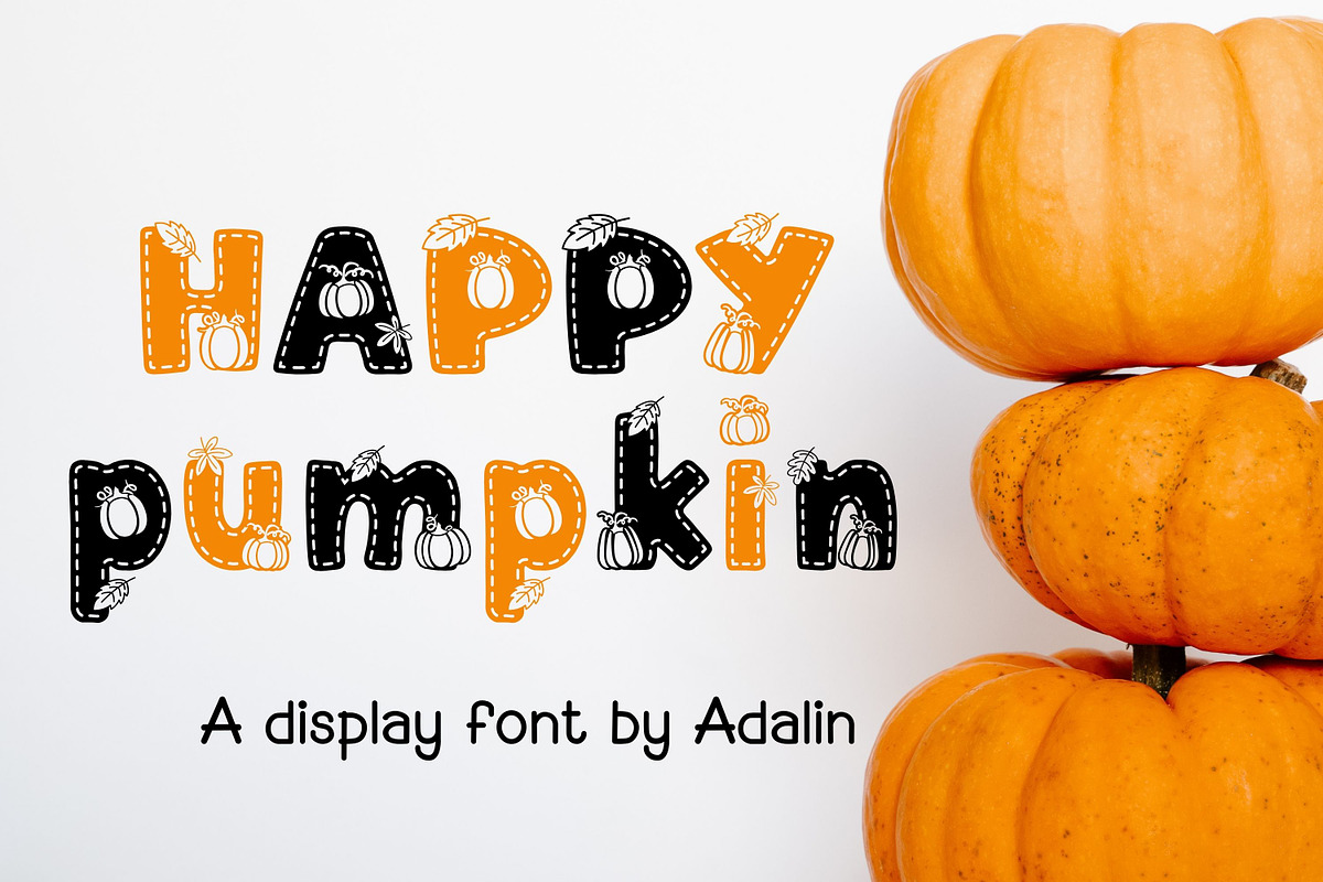 Happy Pumpkin - Display Font, a Sans Serif Font by Adalin Shop (Photo 1 of 3)