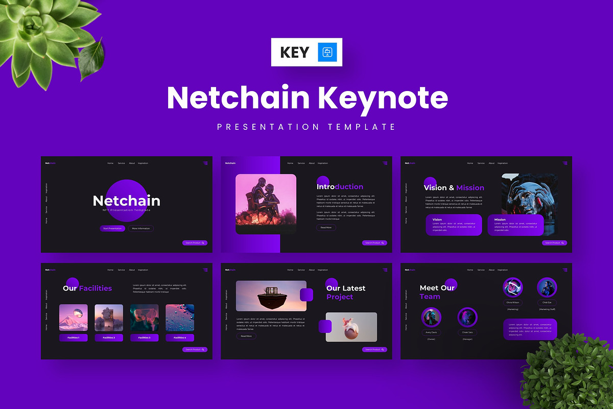 Netchain - Keynote Templates, a Presentation Template by Deepslide Studio