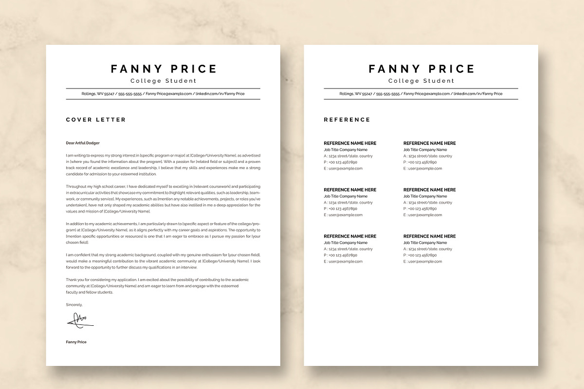 College Student Resume Template preview 4