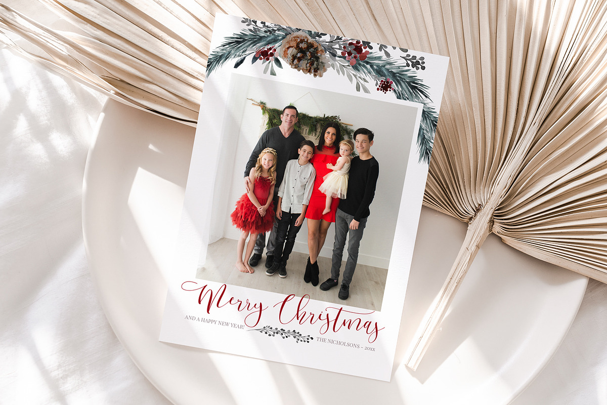 Merry Christmas Photo Card PSD, a Card Template by By Stephanie Design (Photo 1 of 7)