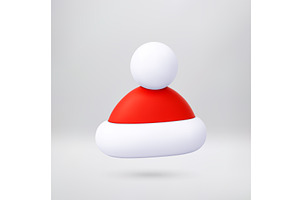 3d cartoon rendering of a Santa hat, an Object Illustration by Abscent