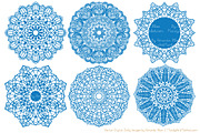 Blue Round Lace Vector Doilies, an Illustration by Amanda Ilkov (Thumbnail 3 of 4)