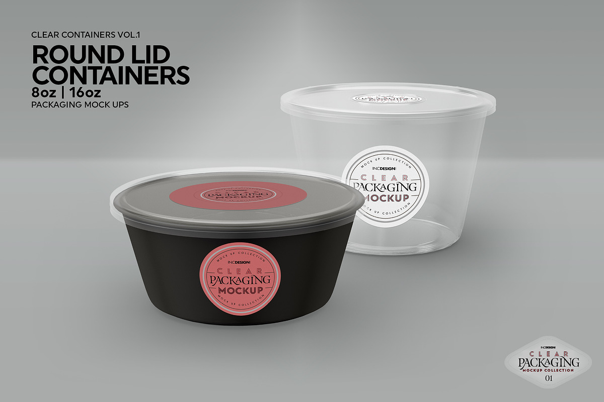 Round Lid Deli Containers Mockup, a Cups & Container Mockup by INCDesign (Photo 4 of 8)