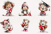 School Animal Clipart,, a Seasonal Illustration by CreationArt (Thumbnail 4 of 4)