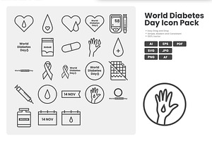 World Diabetes Day, an Outline Icon by erifqizeicon