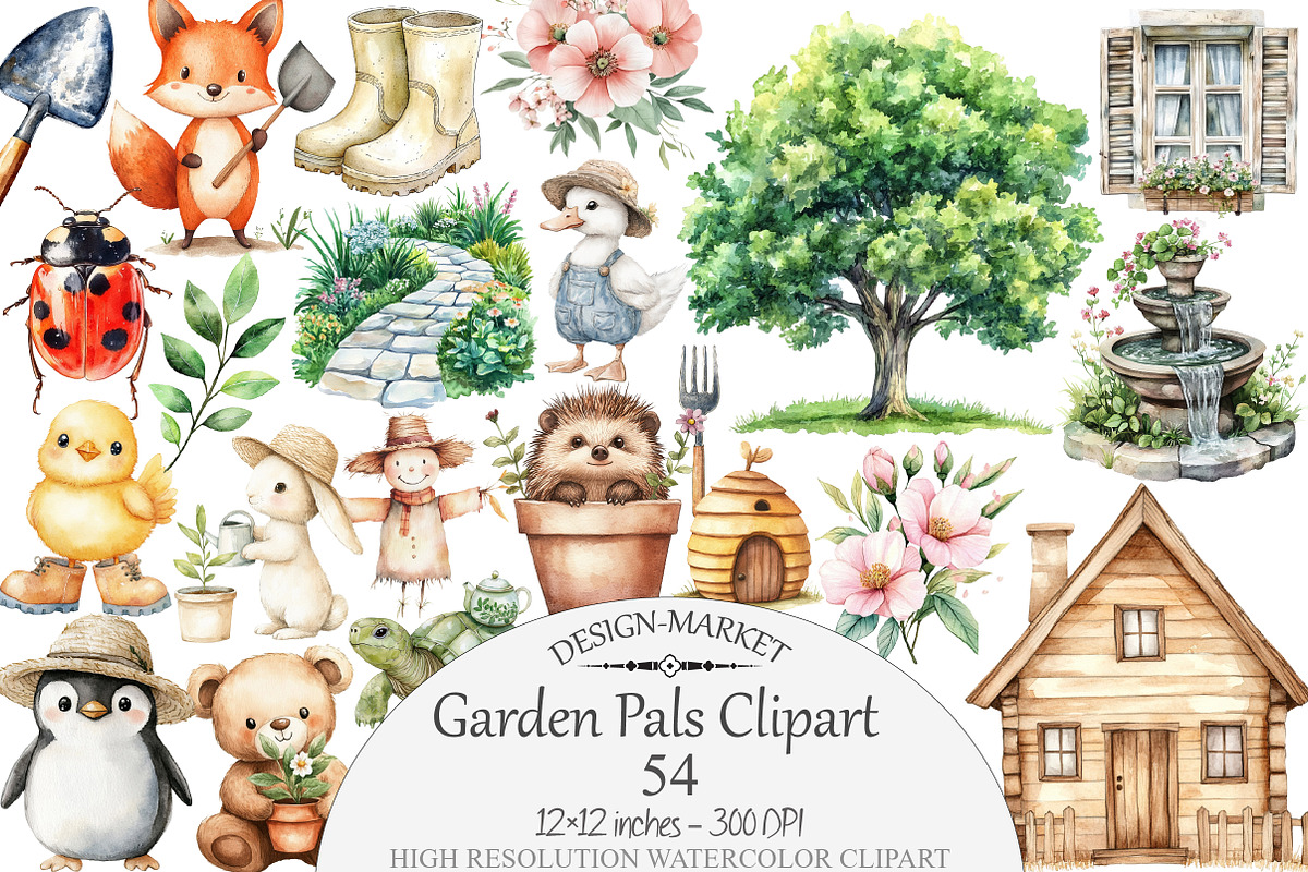Garden Pals Clipart, a Seasonal Illustration by Design Market (Photo 1 of 5)