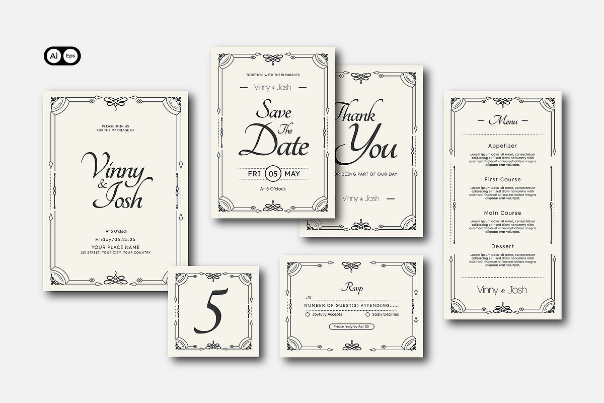 Simple Elegant Wedding Invitation, an Invitation Template by Siska Arista (Photo 2 of 2)