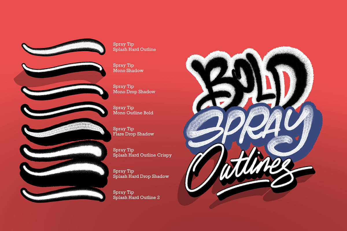 3D Lettering & Outline brush pack, a Brush Add-On by Bakeroner (Photo 8 of 9)