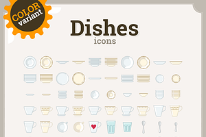 Dishes Icons Set 61 50