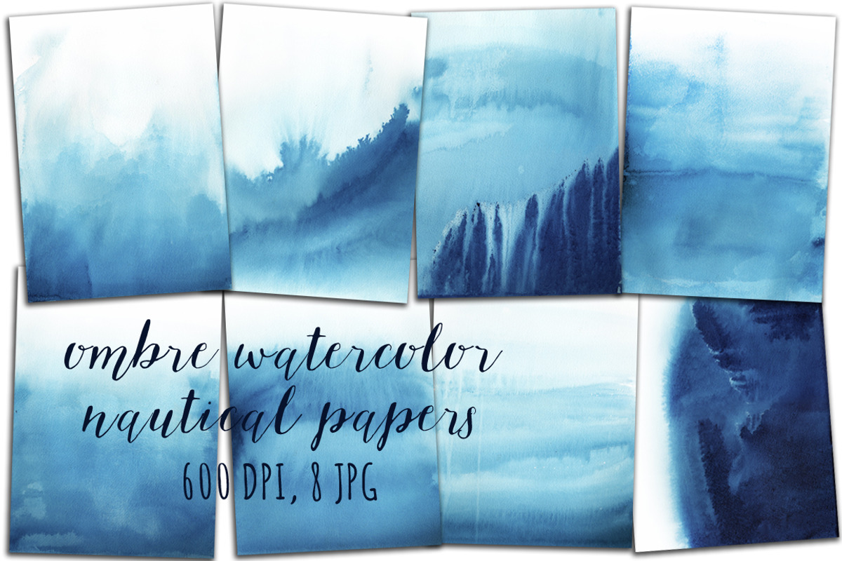 Ombre Watercolor Papers, a Texture Graphic by swiejko (Photo 1 of 2)
