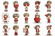 Quirky Valentine Boy Clipart, an Illustration by Libby Wishes (Thumbnail 2 of 7)