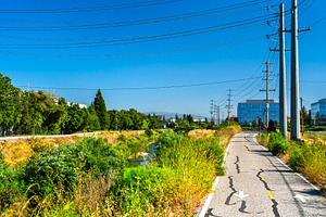 San Tomas Aquino Creek trail in Santa Clara, California, a Nature Photo by Leonid Andronov