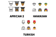 180 People of the world ICONS, an Outline Icon by beguima (Thumbnail 8 of 9)