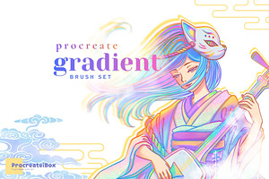 Procreate Gradient Rainbow Brush Set, a Brush Add-On by ProcreateiBox