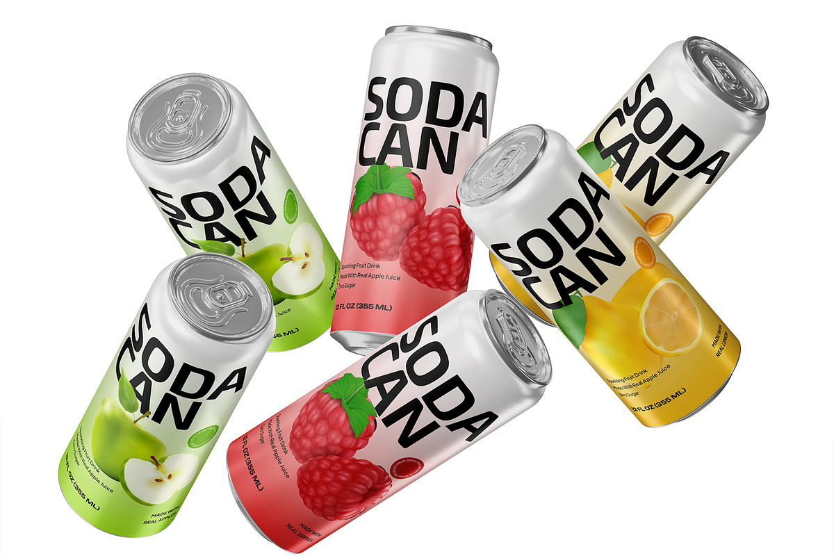 Sleek Soda Can Mockup, a Packaging Mockup by Permadi Creative (Photo 2 of 5)