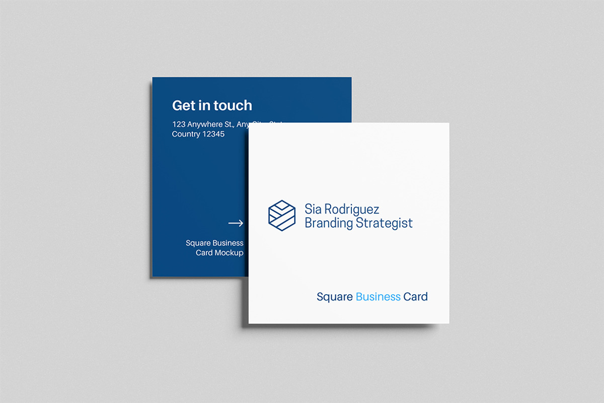 Square Business Card Mockup, an Advertising Mockup by swsi-studio (Photo 2 of 5)