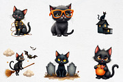 Spooky halloween black cat, an Illustration by CrexoraLab (Thumbnail 2 of 5)