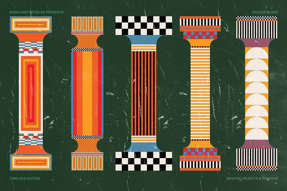 Retro Colour Block Vector Objects, an Object Graphic by angelainthefields (Photo 12 of 23)