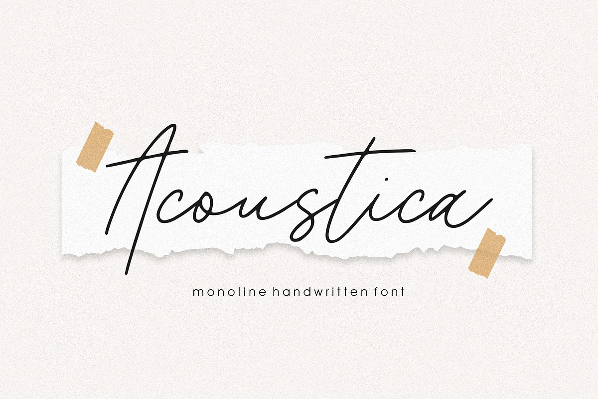 Acoustica Monoline Handwritten Font, a Handwritten Font by Balpirick Studio (Photo 1 of 7)