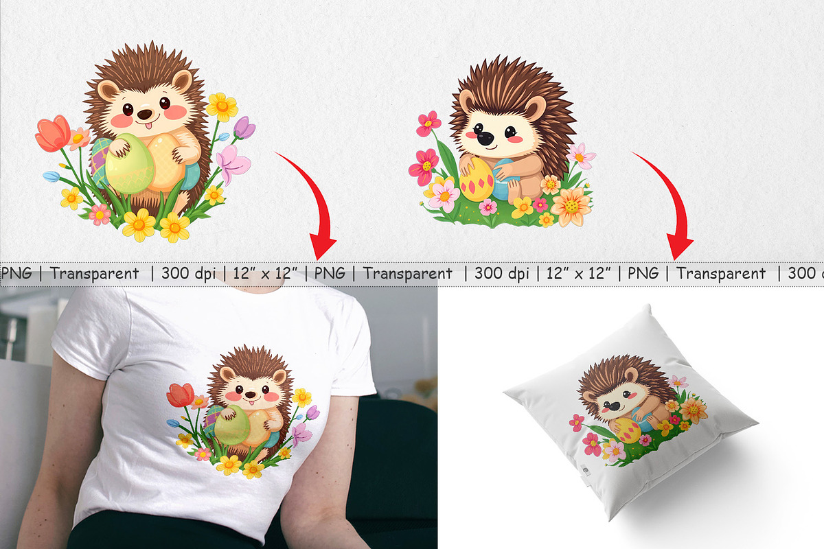 Easter Hedgehog Clipart, a Graphic by Artnoy (Photo 4 of 5)