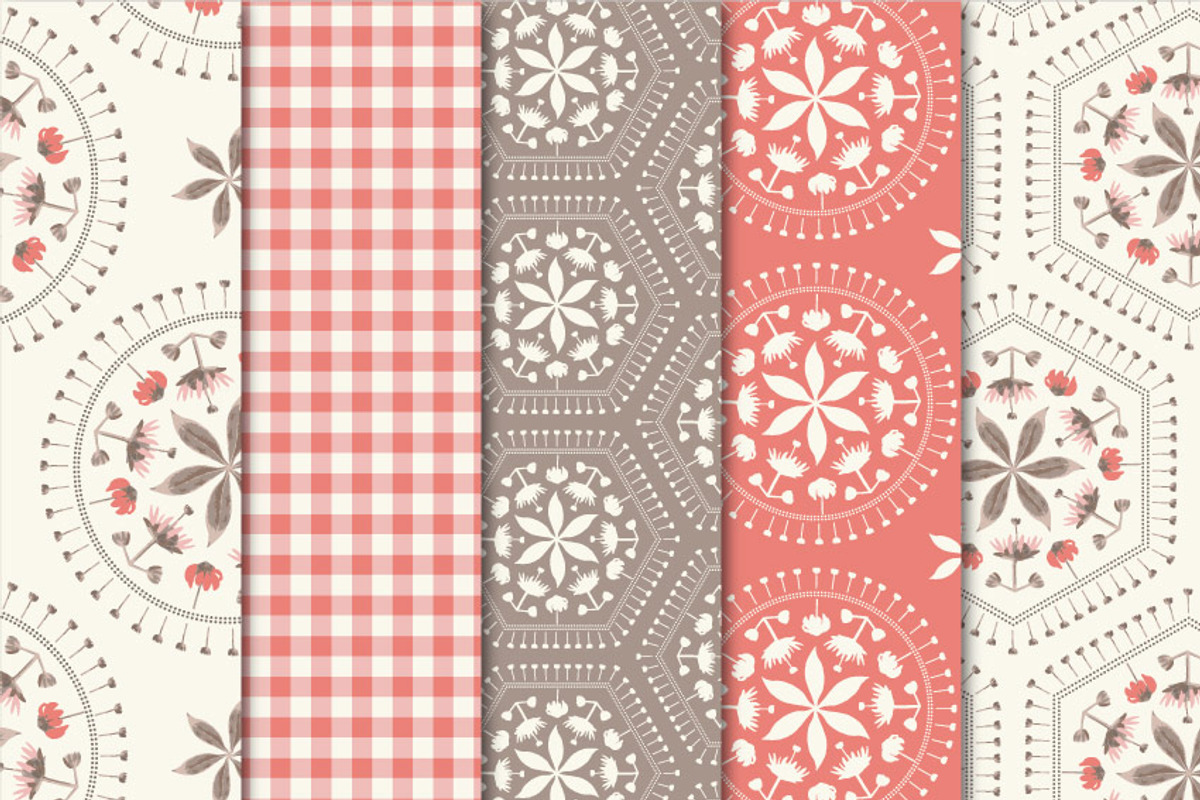 Digital Paper Floral Kaleidoscope preview 2