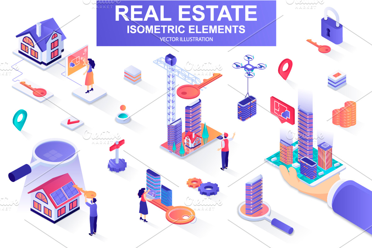 Mega Bundle Isometric Elements, an Illustration by alexdndz (Photo 21 of 27)
