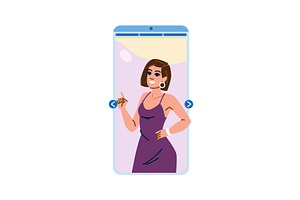 Woman presenting product in online, a Technology Illustration by pikepicture