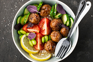 A healthy balanced healthy diet stock photo containing accompany and appetizer