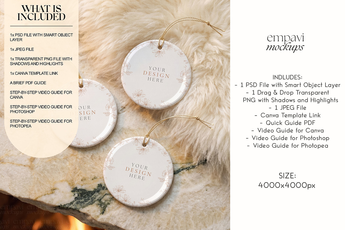 Ornament Mockup Set of 3, an Advertising Mockup by EmpaviMockups (Photo 2 of 5)