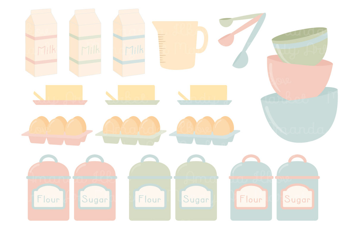 Soft Pastel Baking Clipart, an Illustration by Amanda Ilkov (Photo 4 of 4)