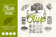 Olive.Hand drawn illustrations., a Food Illustration by Natalya Levish (Thumbnail 1 of 3)