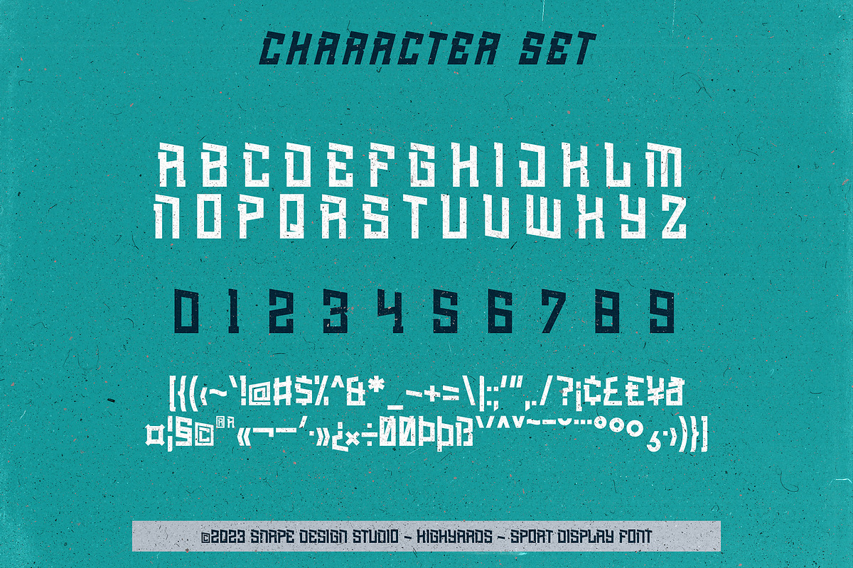 Highyards - Sport Font, a Sans Serif Font by Snape Design Studio (Photo 2 of 5)