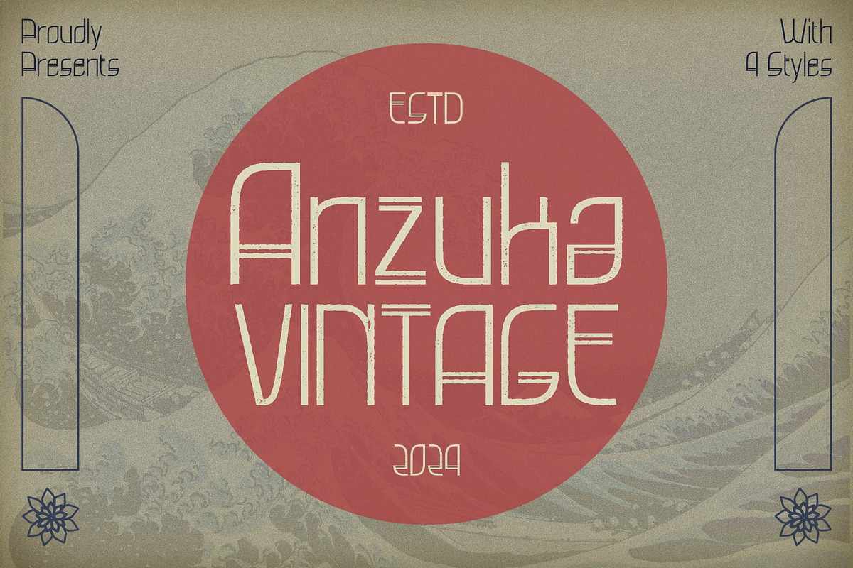 Anzuka Vintage, a Sans Serif Font by Craft Supply Co. (Photo 1 of 8)