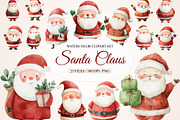 Cute Santa Claus Clipart, a Seasonal Illustration by Housui Patterns (Thumbnail 1 of 13)