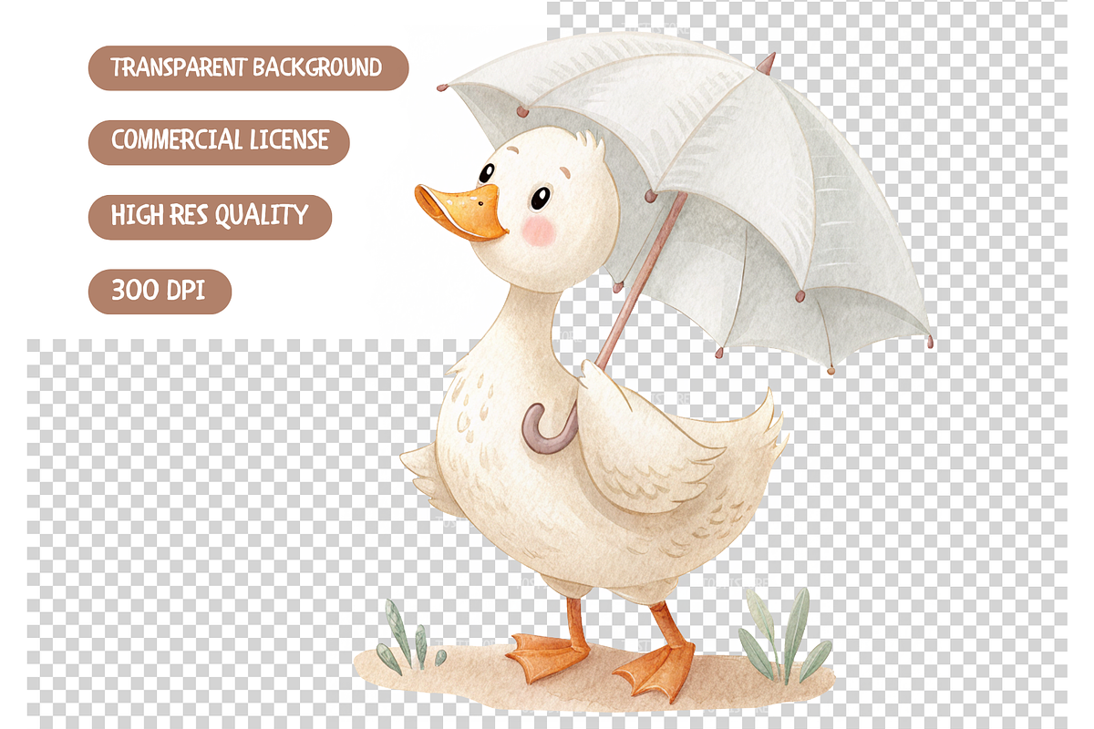 Silly Goose Clipart, Vintage Goose, an Illustration by TatiMockup (Photo 7 of 7)