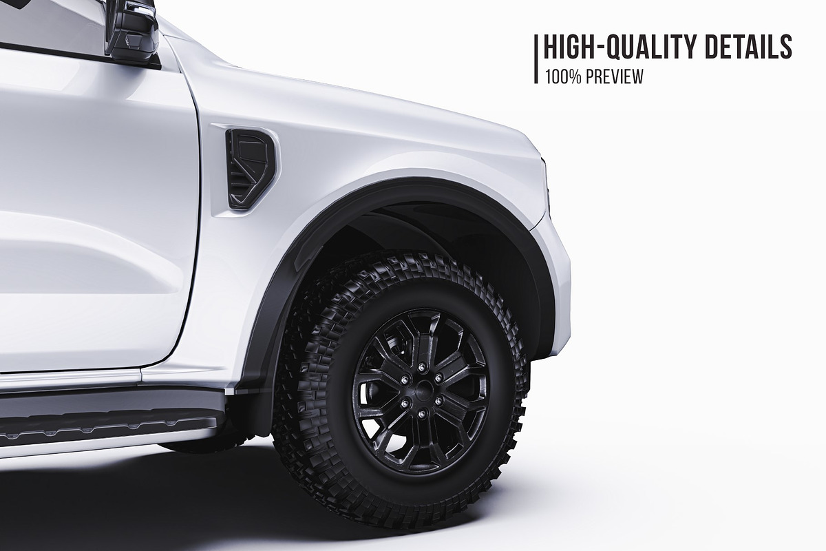 Super Cab 4x4 Pickup Wrap Mockup Set, a Product Mockup by Halal Graphic Studio (Photo 4 of 15)