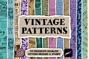 Procreate Vintage Patterns Brush Set, a Brush Add-On by AlwaysBeColoring (Thumbnail 1 of 9)