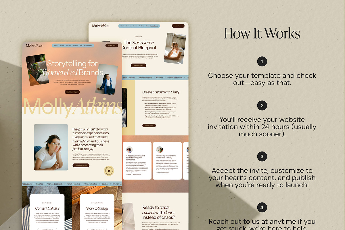 Molly Squarespace 7.1 Template, a Squarespace Template by Studio Heythere (Photo 3 of 9)