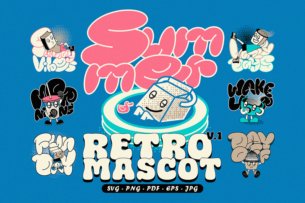 Retro Mascot Pack ; Vol.1 - Vol.3, a Graphic by 159room.studio (Photo 1 of 7)