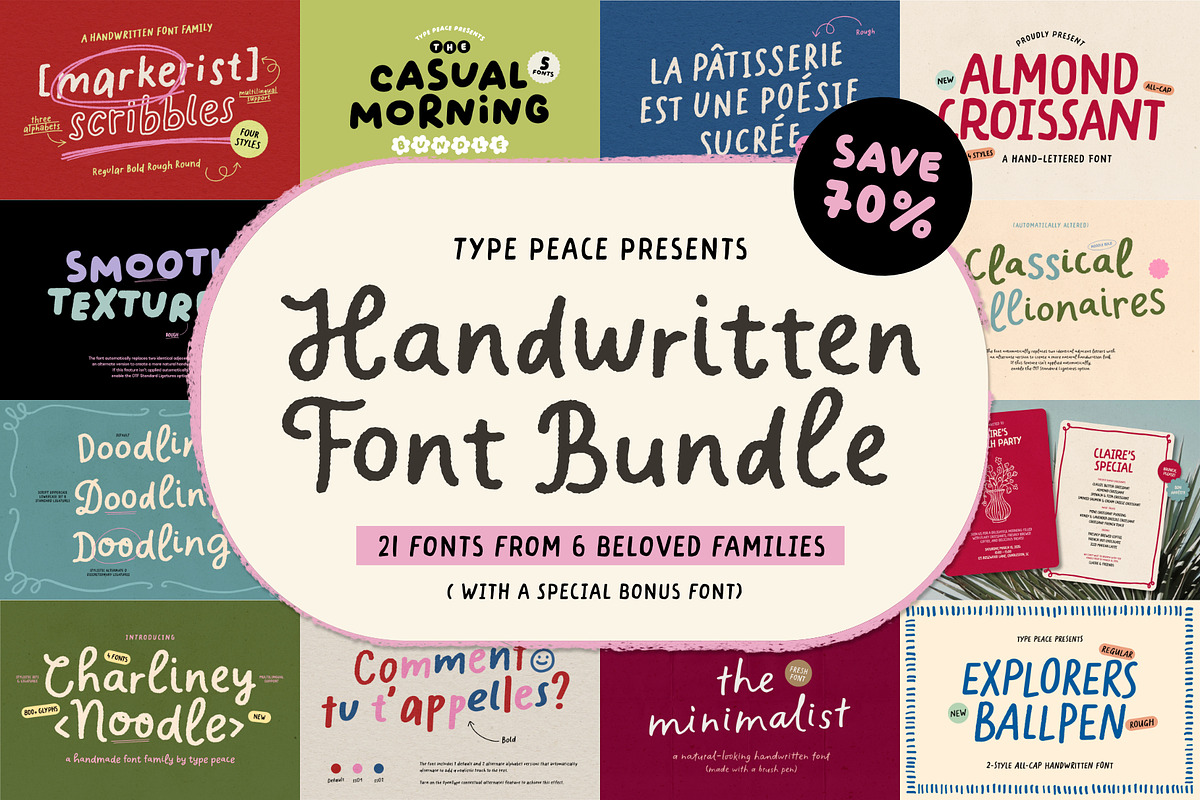 Beloved Handwritten Font Bundle, a Handwritten Font by type peace (Photo 1 of 27)