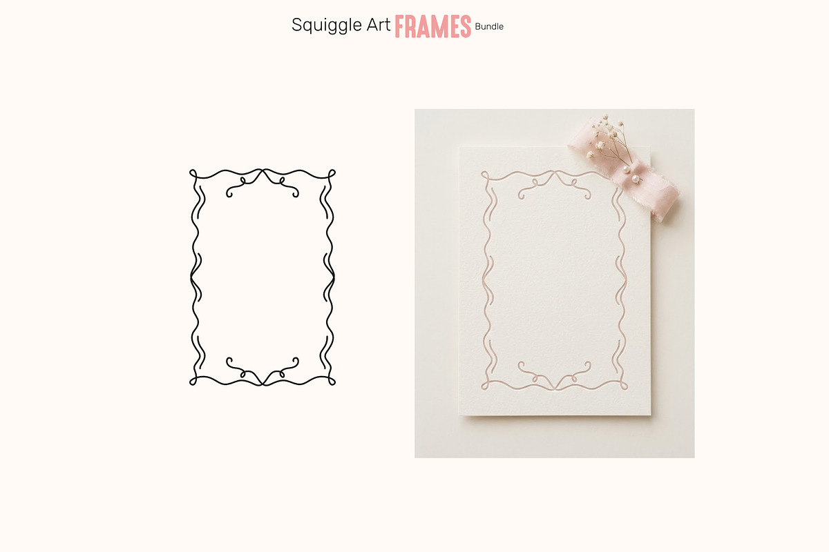 Squiggle Art Frames Bundle, an Object Illustration by moja doodle (Photo 2 of 7)