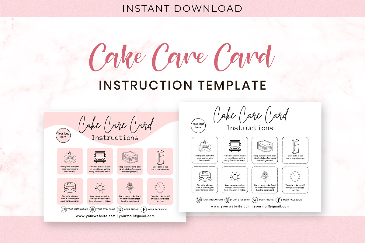 Cake Care Instruction Template, a Design Template by Snapybiz (Photo 1 of 12)