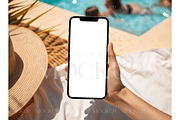 Summer Handheld Phone Mockup, a Product Mockup by MockupWizard (Thumbnail 1 of 4)