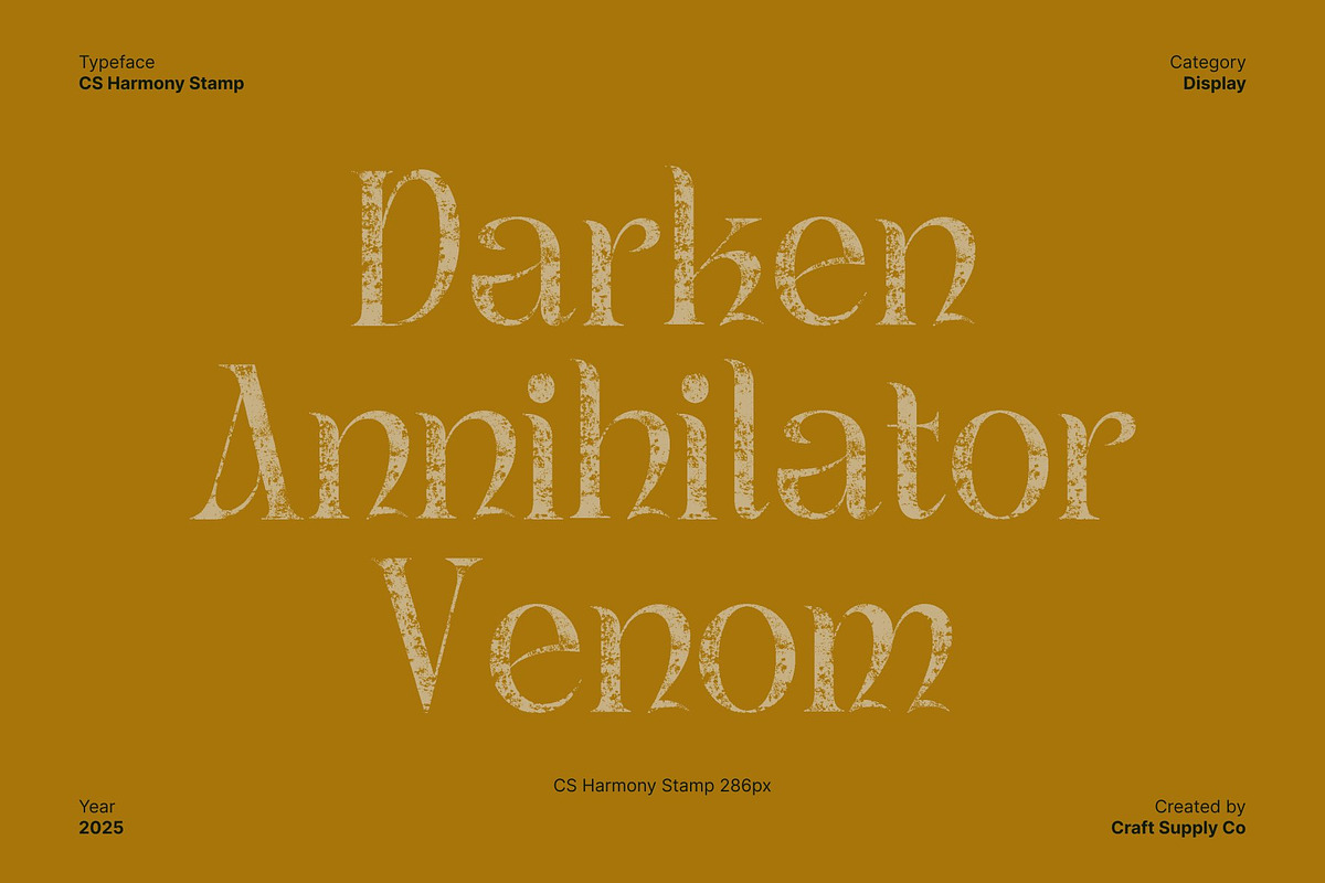 CS Harmony Stamp, a Serif Font by Craft Supply Co. (Photo 4 of 8)