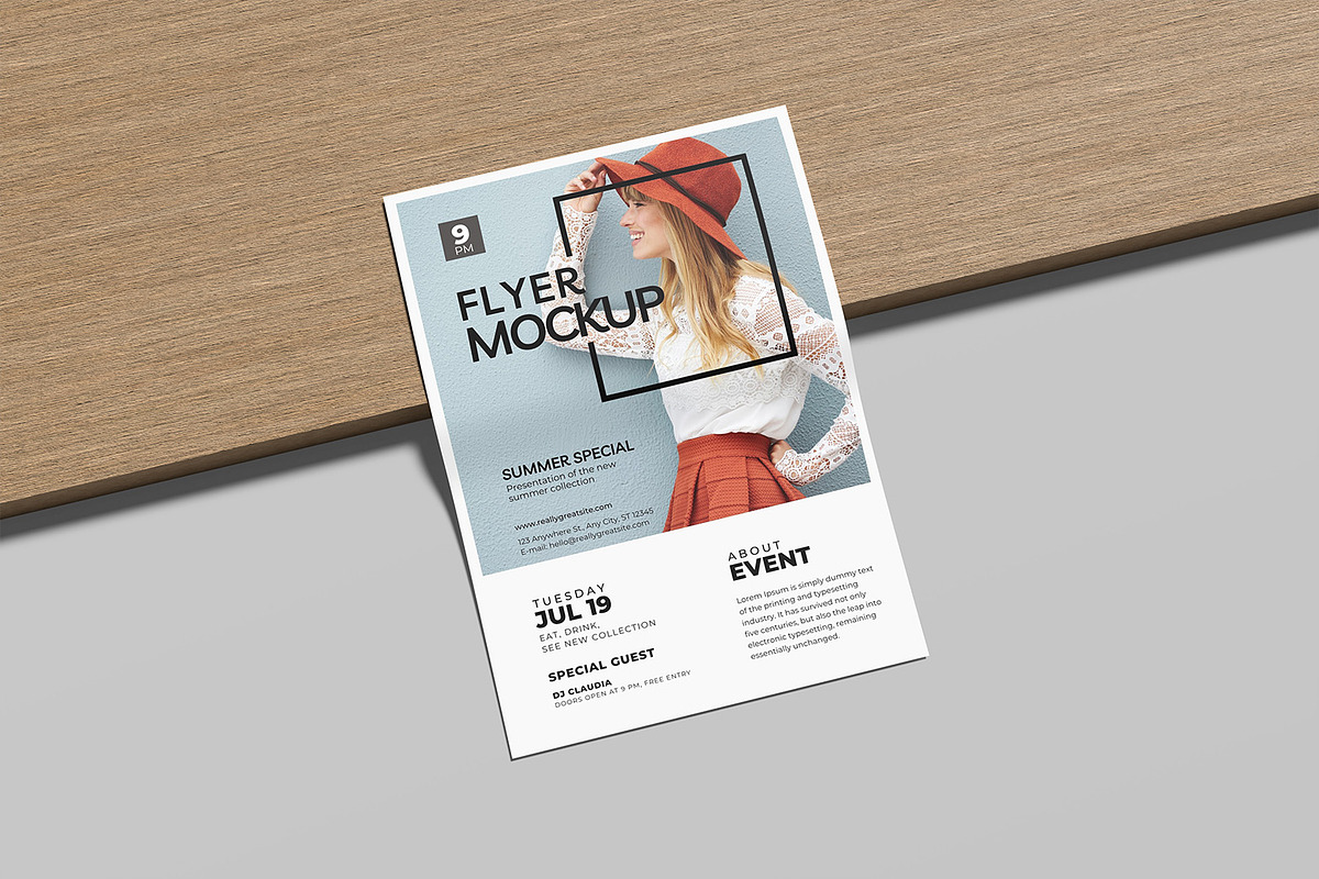 Flyer Mockup, an Advertising Mockup by graphicsecond (Photo 2 of 5)