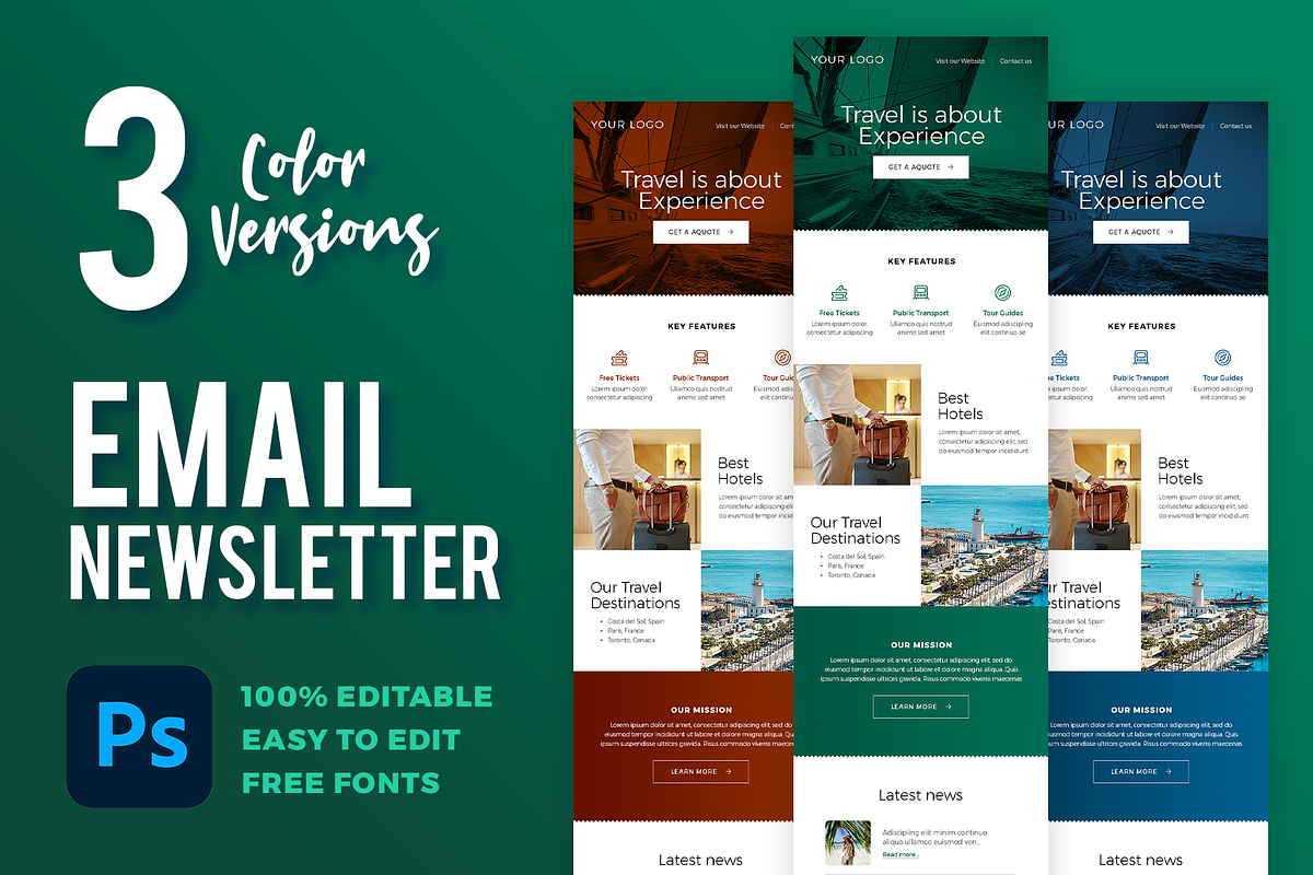 Email Newsletter Template PSD, an Email Template by Better Be a Designer (Photo 1 of 4)