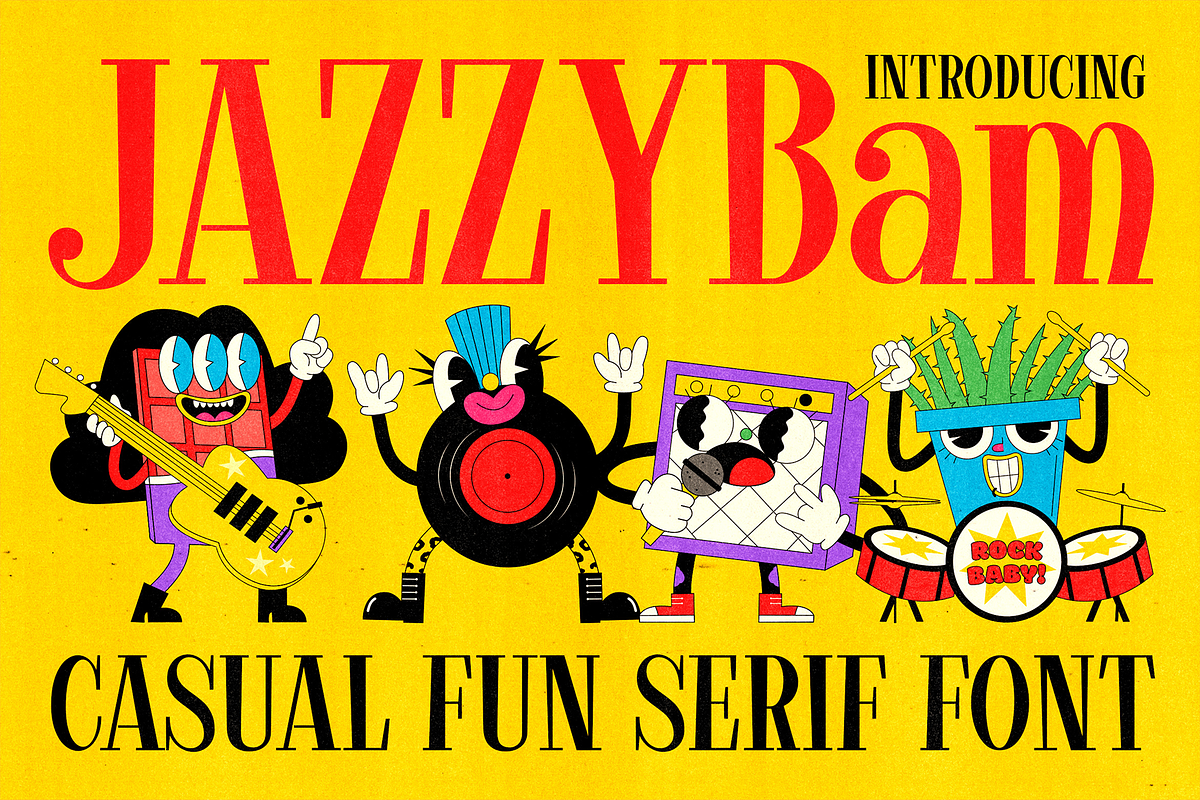 Jazzybam – Comical Serif Fonts, a Serif Font by Konstantine Studio (Photo 1 of 3)
